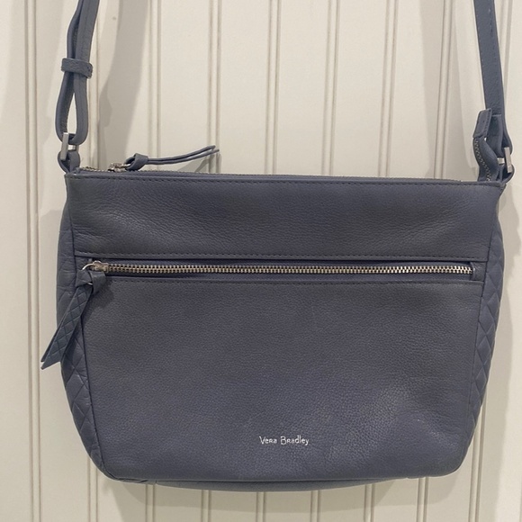 Vera Bradley Handbags - Vera Bradley Sycamore Gray Smooth Leather Crossbody Bag